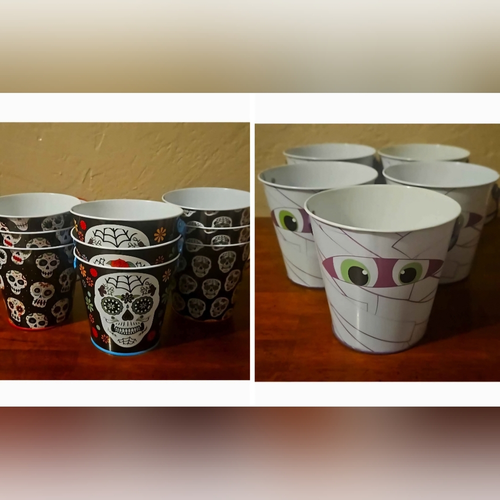 14 Halloween Gift Boo Buckets 9 Skeleton/5 Mummy